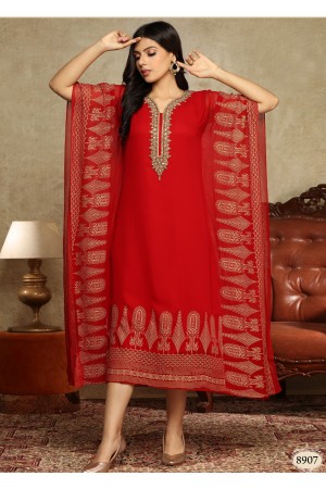 Red Georgette Chifoon Kaftan Kurti 